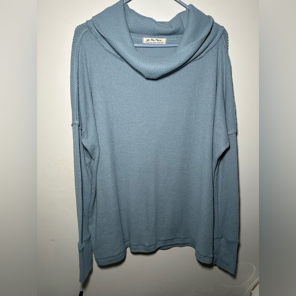 We The Free People Cozy Pointelle Knit Cowl Neck Slouchy Cross Back Sweater XS - Picture 11 of 15